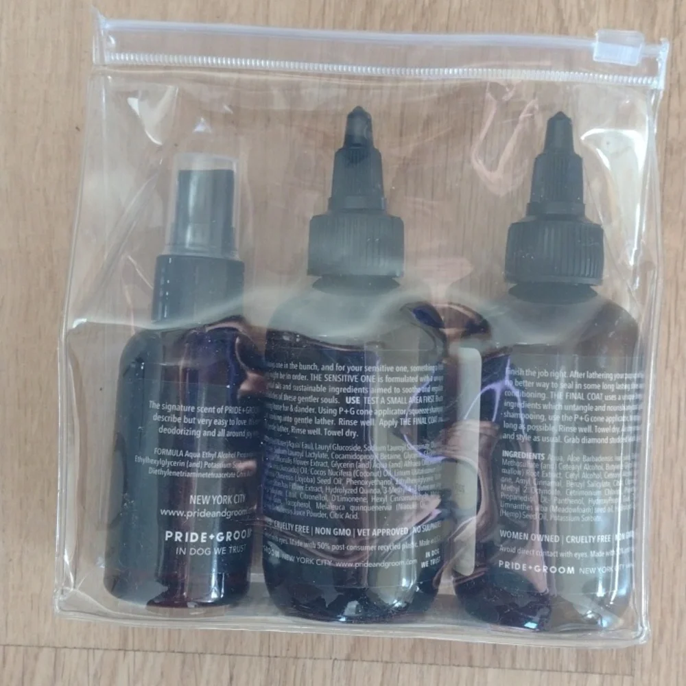 Pride & Groom Sensitive One 2 Kits Wash Scent Detangler Six Bottles New
